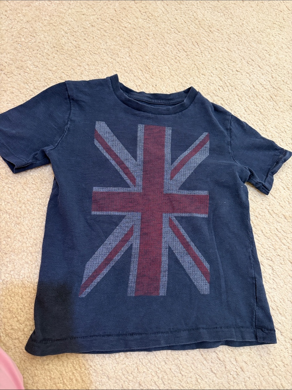 Gap Navy Kids T-Shirt with Union Jack Graphic S